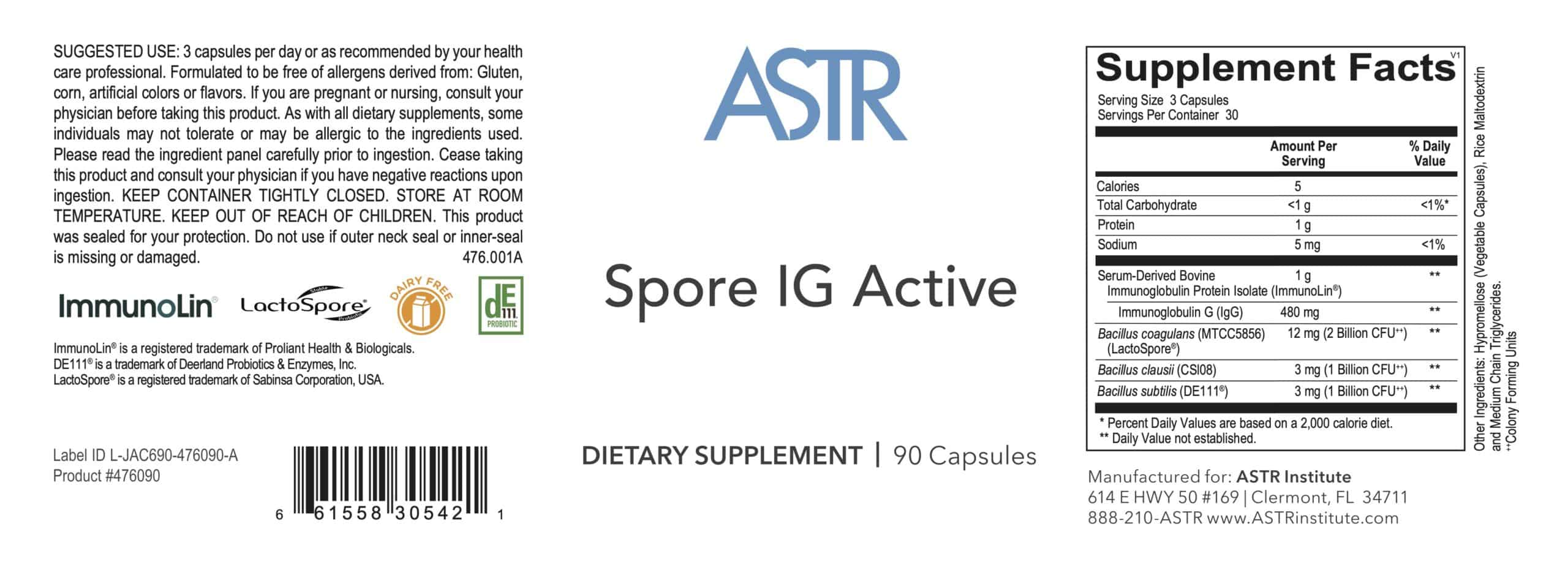 ASTR Spore IG Active Label ASTR Spore IG Active Label